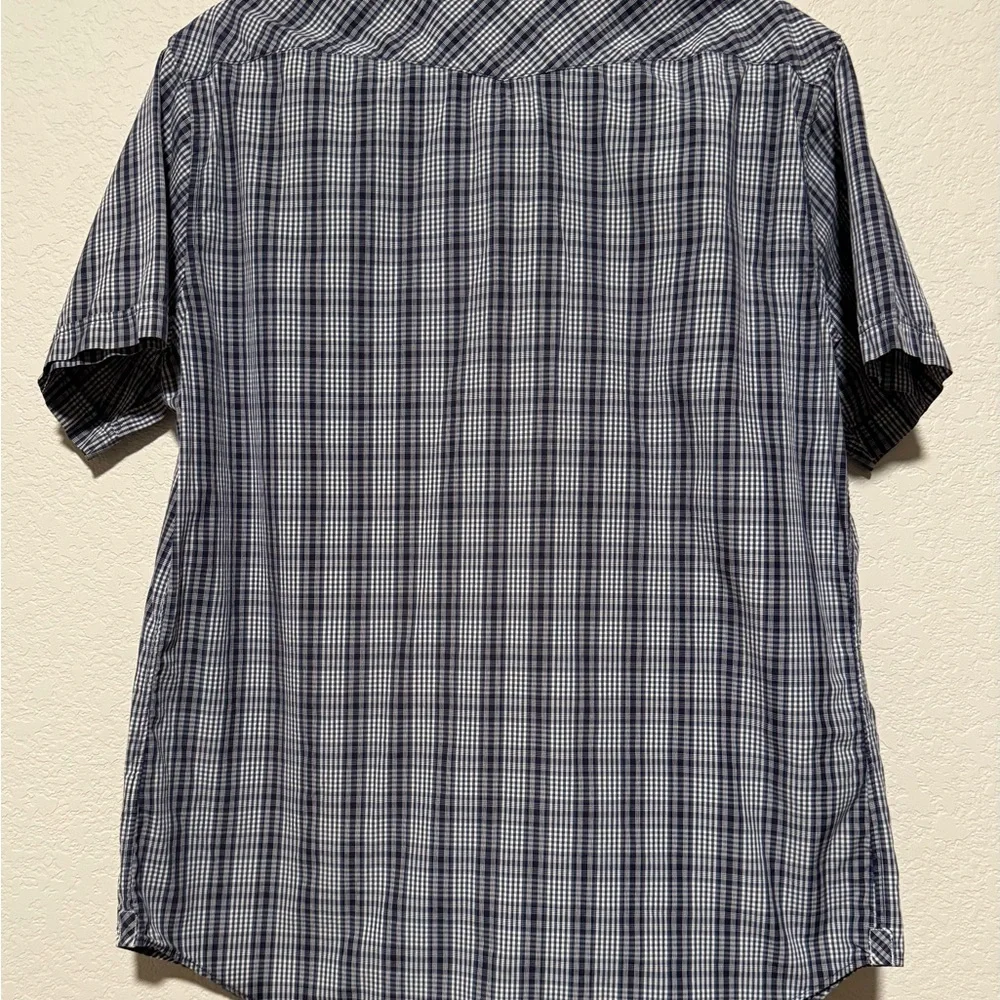 BANANA REPUBLIC Plaid Pearl Snap Button Men’s Sz MEDIUM